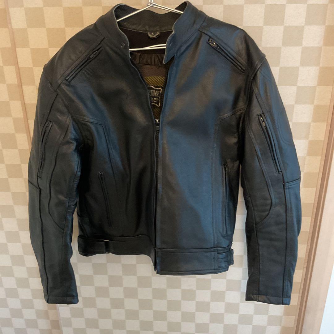 GENUINE LEATHER バイク　レザージャケット プロテクター付き