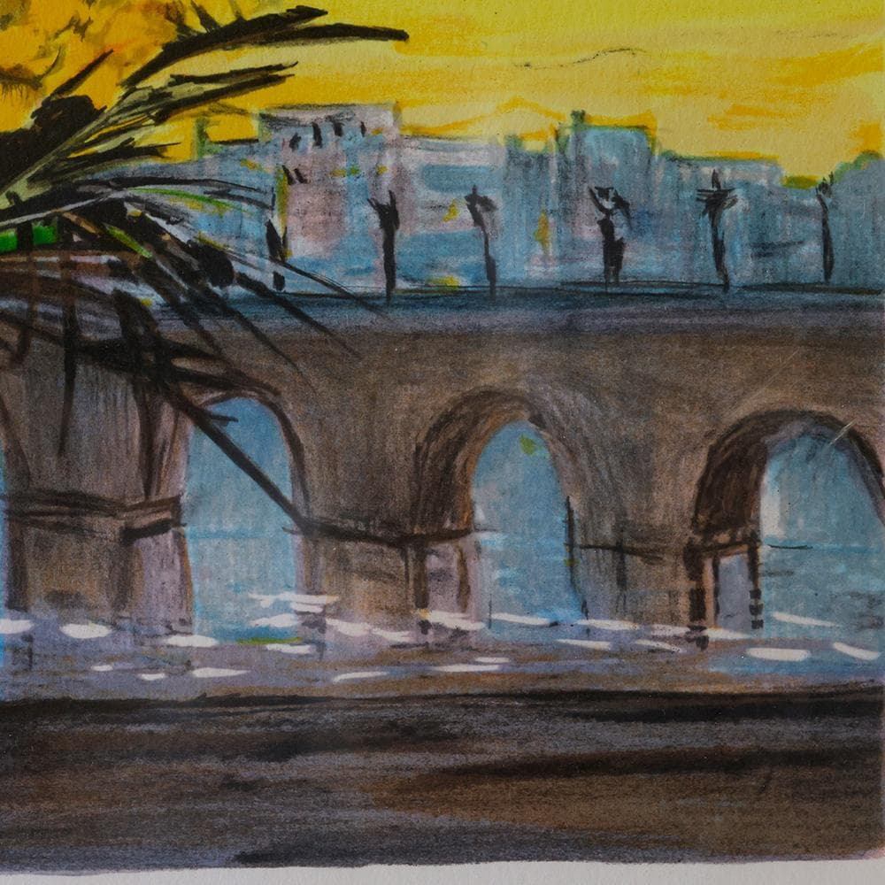 絵画 版画 ミッシェル・アンリ『黄色い花束』 リトグラフ 7/300 巨匠 パリ