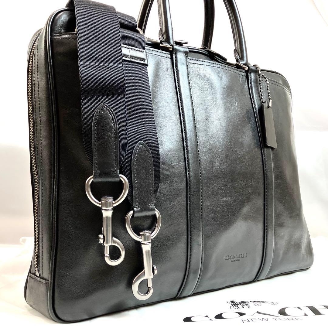 【極美品】コーチ メトロポリタン ブリーフケース 2way ロゴ ブラック