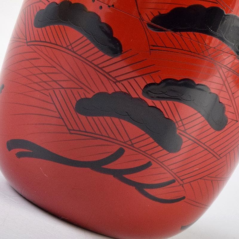 茶道具　山中塗　道場宗廣作　玄々斎好　曙棗　共箱　M　R9226