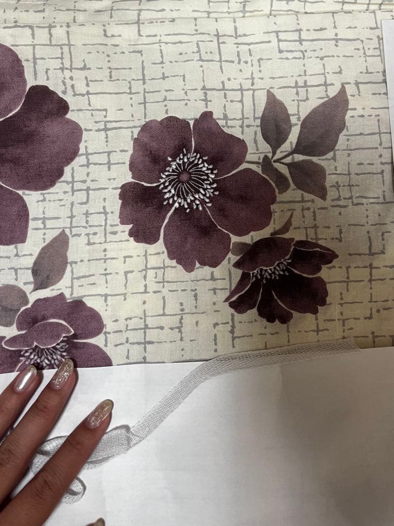 【1度のみ着用・クリーニング済】浴衣セット(帯)くすみ椿