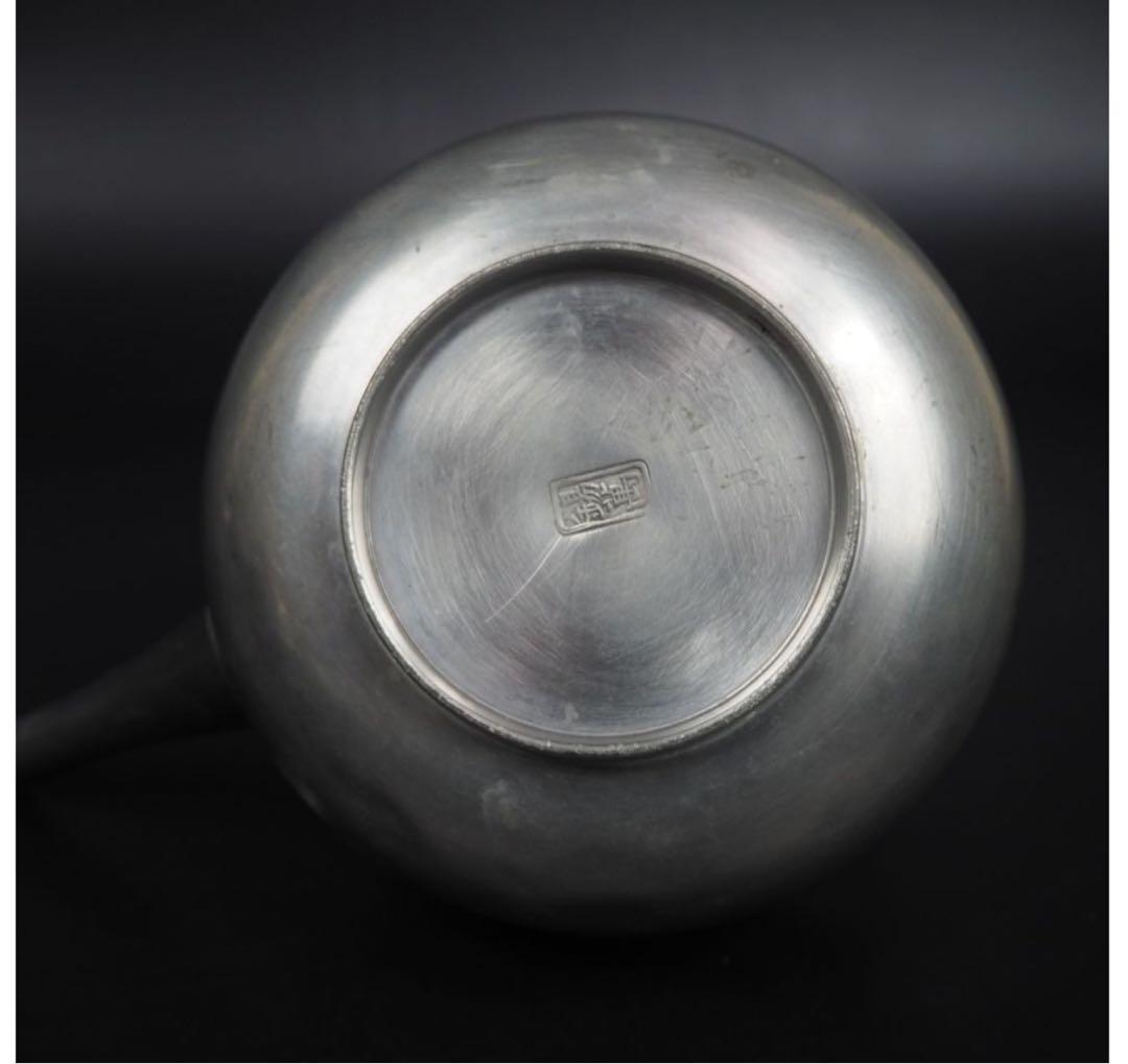 送料無料　明治時代　『錫萬』造　錫製銚子　酒器　①