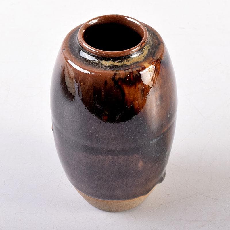 茶道具　膳所焼　陽炎園造　淡海ぜぜ　茶入　仕覆付　共箱　V　7959