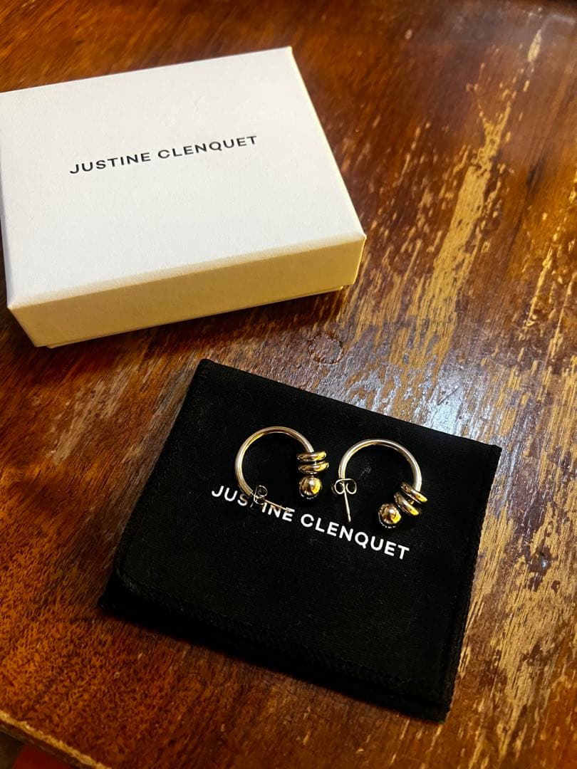 Justine Clenquetシルバー フープピアス あおばくん着用
