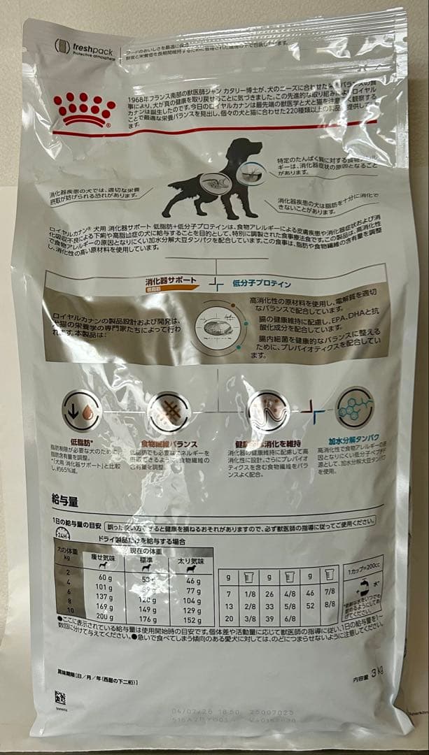 パピラーさん用ロイヤルカナン犬用消化器サポート低脂肪 ＋低分子プロテイ3kg1袋