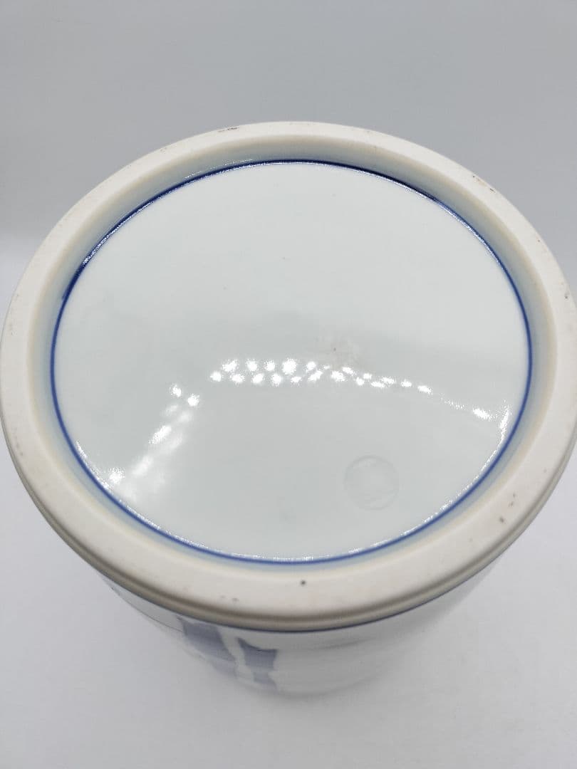 c537 【新品・未使用】細水指 染付 竹 平安手塚祥堂 茶道具