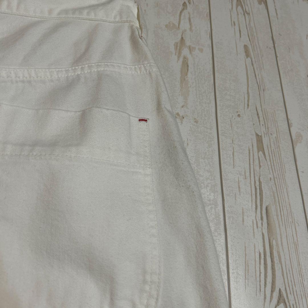 nagonstans☆赤ステッチ☆タック入り☆ハイウエスト☆カーヴィデニムパンツ