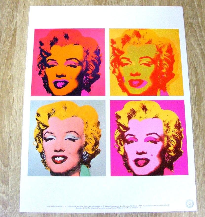 ウォーホル 4 Marilyn (1964,1967) ドイツ製ポスター