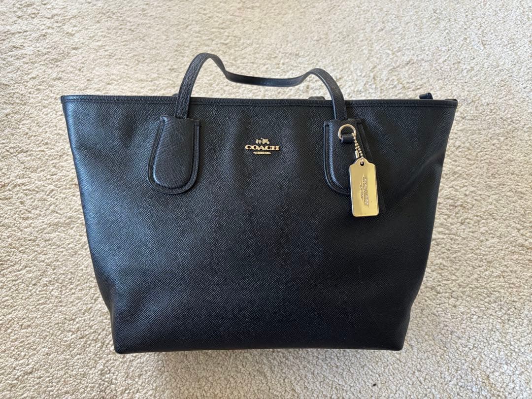 COACH コーチレザートートバッグ 4454 ブラック