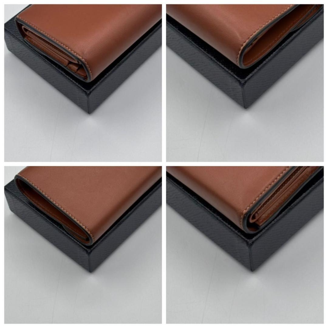 美品 セリーヌ 財布 トリオンフ スモールフラップウォレット ブラウン
