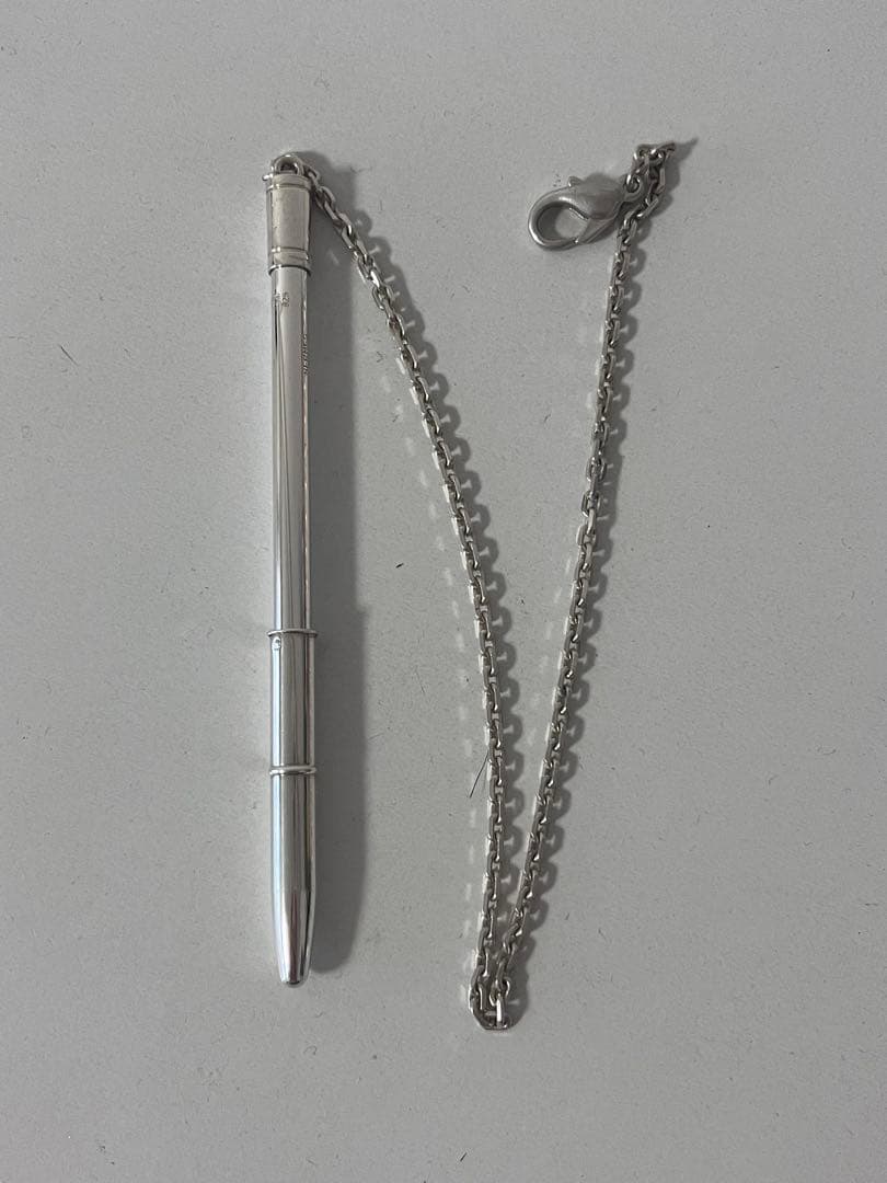 【美品】エルメス銀製製ボールペン チェーン付き（正規品）芯インクなし