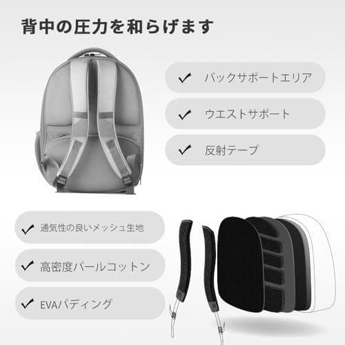 PETKIT猫用キャリーバッグ ペット 通気性 飛び出し防止(クリームホワイト)