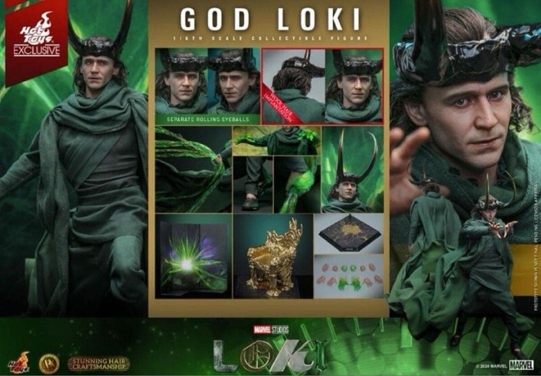 ホットトイズ DX41AE ゴッド・ロキ アルチザンLoki 1/6 植毛版