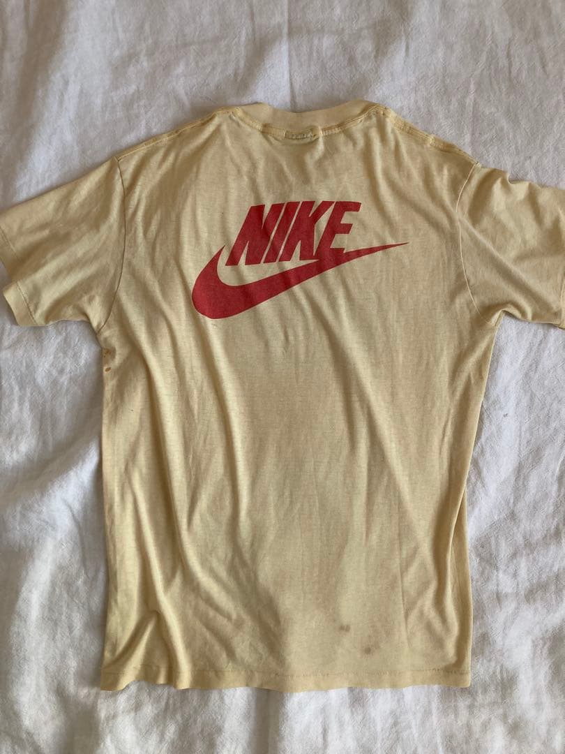 80s NIKE ナイキ ヴィンテージ イエロー マラソンT アメリカ製 L