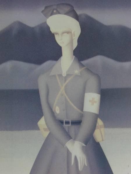 東郷青児、【ナース像】、希少な額装用画集より、新品額装付、状態良好