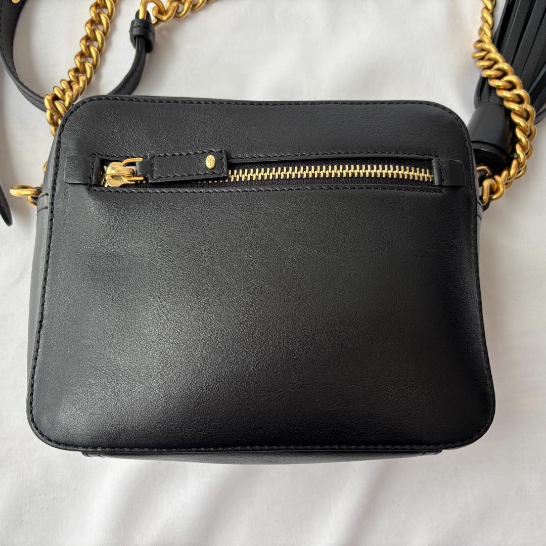 極美品 アニヤハインドマーチ レザー ショルダーバッグ チェーン ブラック
