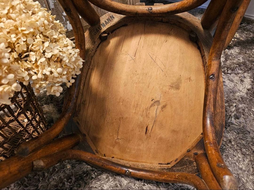 フランス　アンティーク　カフェチェアＢ　【送料込み】