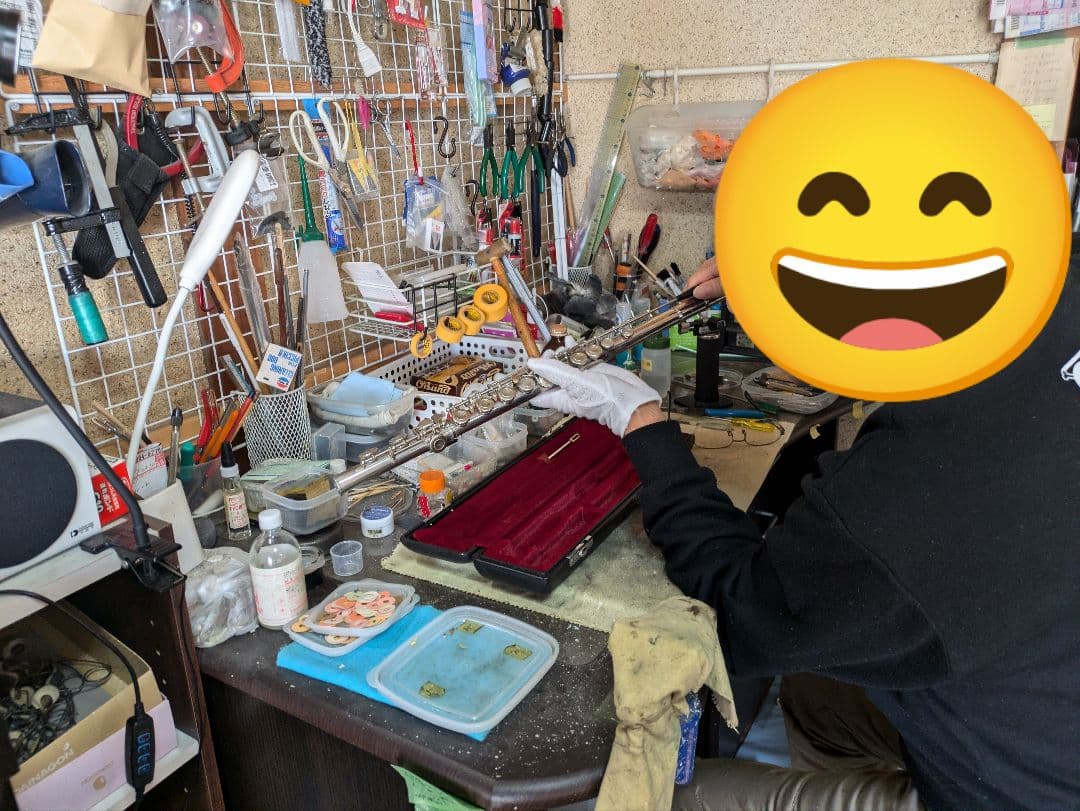 フルート　調整済　美品　ヤマハ　YFL211S（Eメカ、銀メッキ仕様）