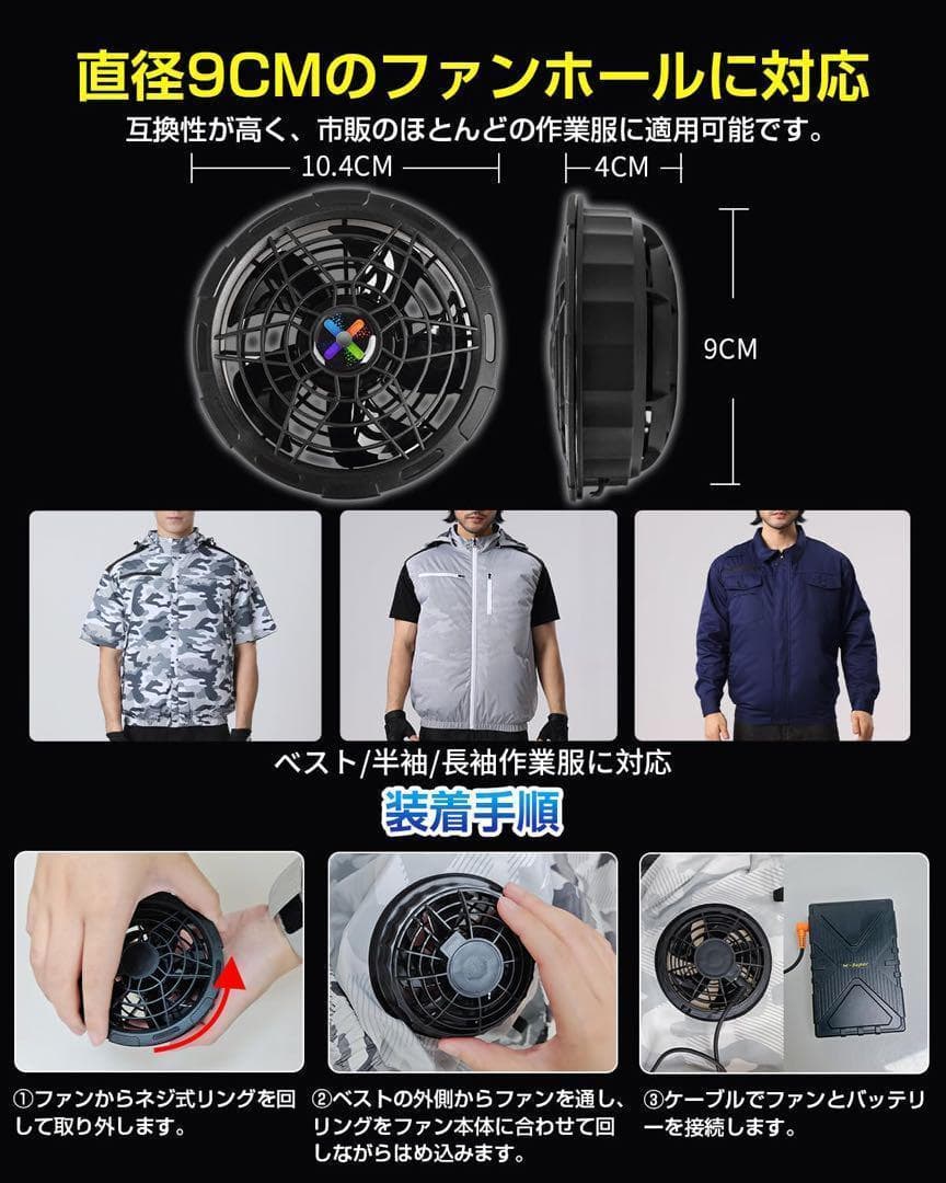 【R1648-33-120】42V超高出力 超強風作業服 ファンバッテリーセット