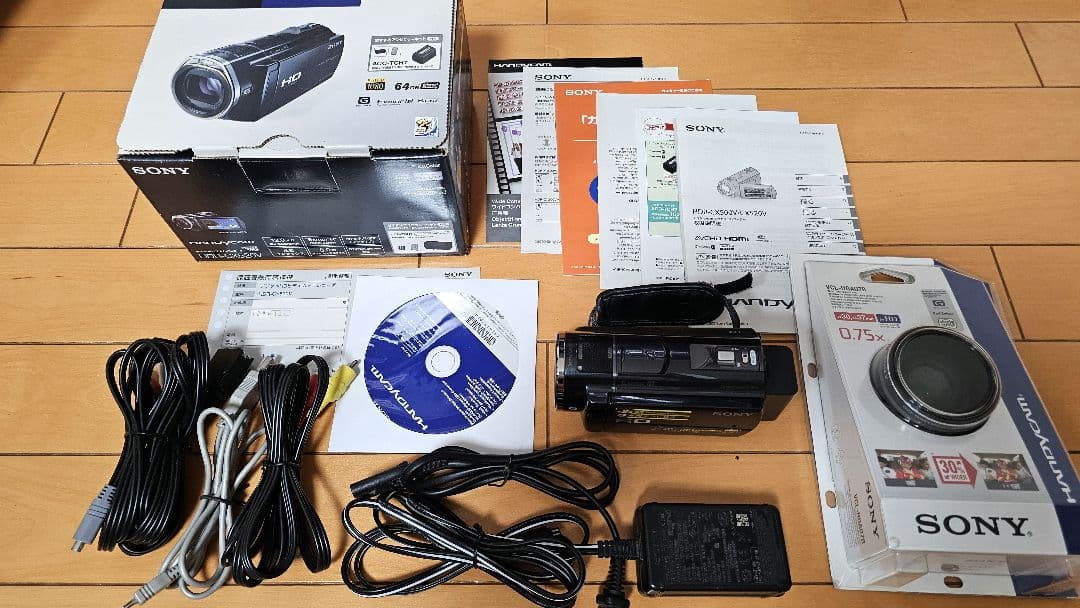 SONY ビデオカメラ HDR-CX520V ワイドコンバージョンレンズ付き