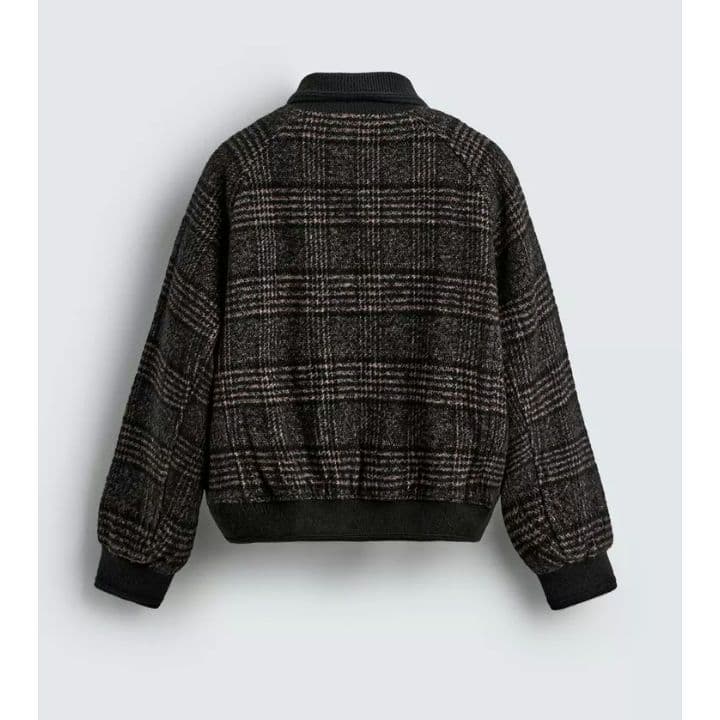 【ヨシユアル】完売品 ZARA リブ襟切り替えジャケット S