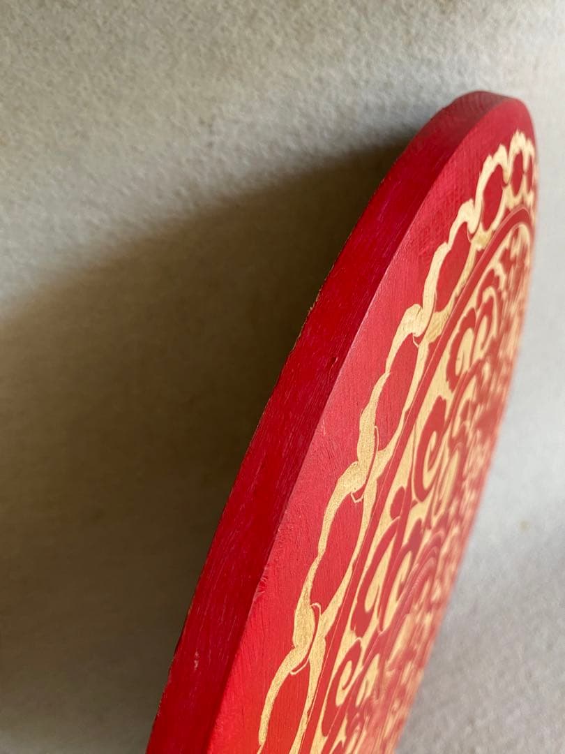 【龍鳳呈祥】龍・鳳凰柄／円盤彫刻★壁掛け・置物