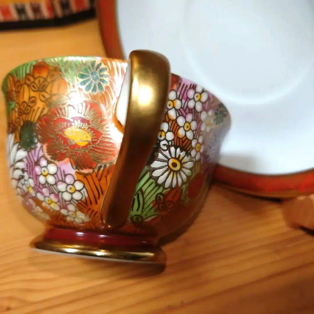 九谷焼 九谷祥隆 花詰 ティーカップ＆ソーサー 6客セット