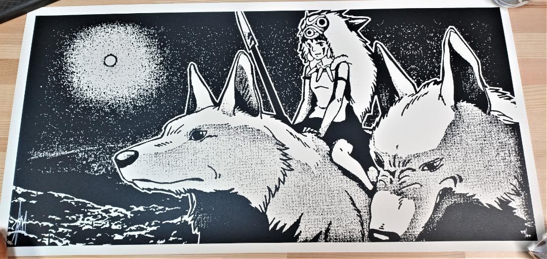 もののけ姫 サン・アシタカ　60枚限定スタジオジブリシルクスクリーンプリント