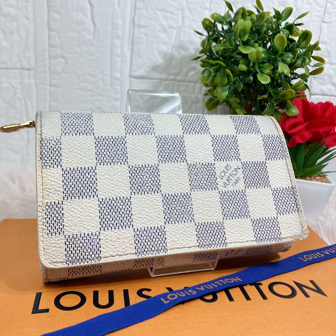 ルイヴィトン 現行 ダミエ アズール ポルトフォイユ トレゾール コンパクト