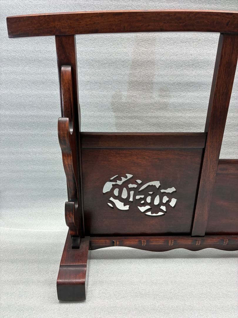 鍔透かし彫り 刀掛け 四振掛