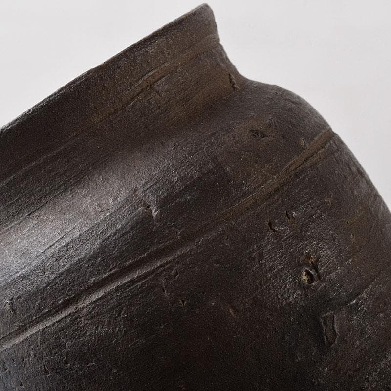 備前焼　古備前　南蛮窯　花入　書付共箱　V　R8780