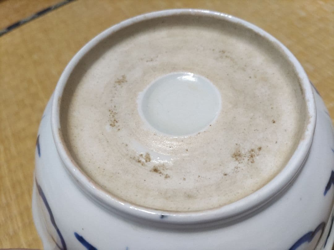 古伊万里　染付　波乗り　兎・ウサギ　鉢・皿（径17㎝）