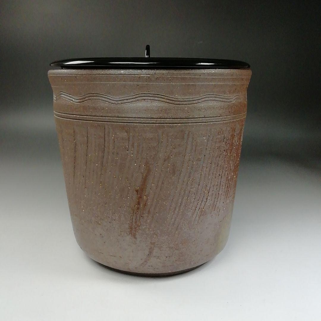 Ｔ１９５　水指　『一重口南蛮写　水指』『平安　与楽造』　共箱　茶道具