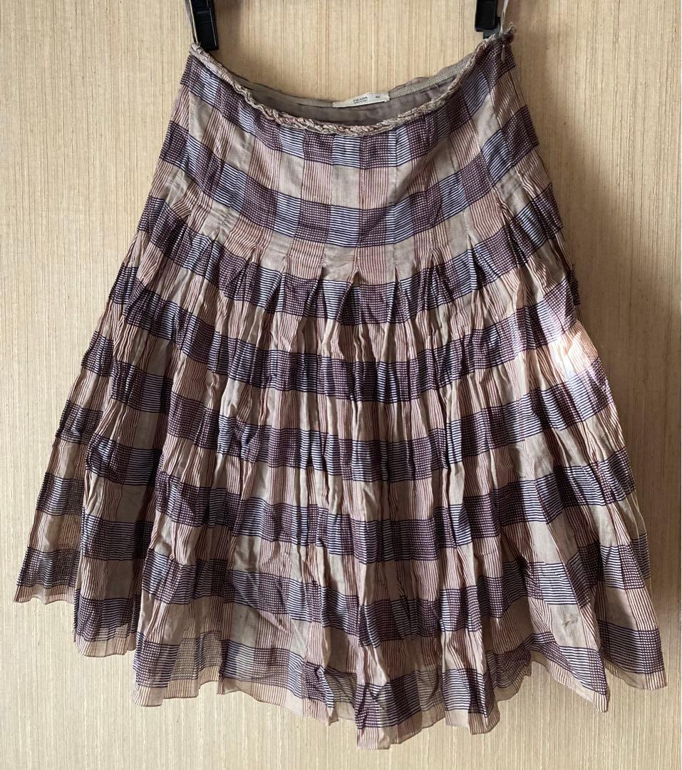 PRADA プラダ スカート 42 チェック柄 ワンピース セーター Tシャツ