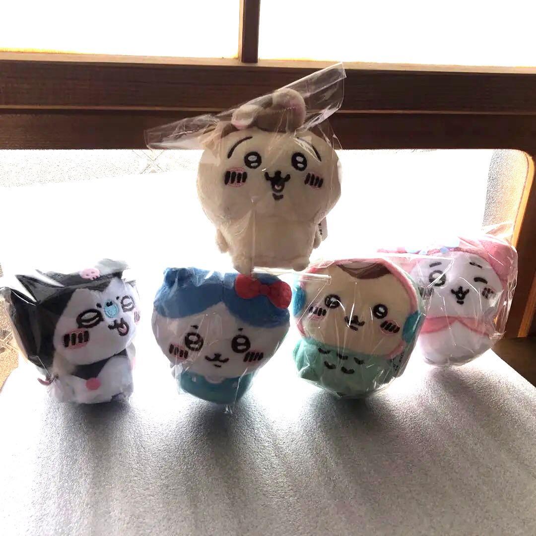 【全種】ちいかわぬいぐるみストラップ付き 約10cm ちいかわ×サンリオ