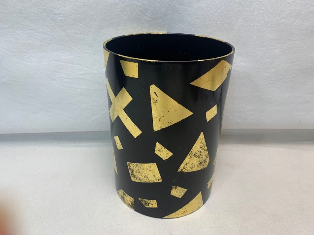 美品 茶道具 木製 葉蓋水指 玄々斎好写 箔散らし 曲物