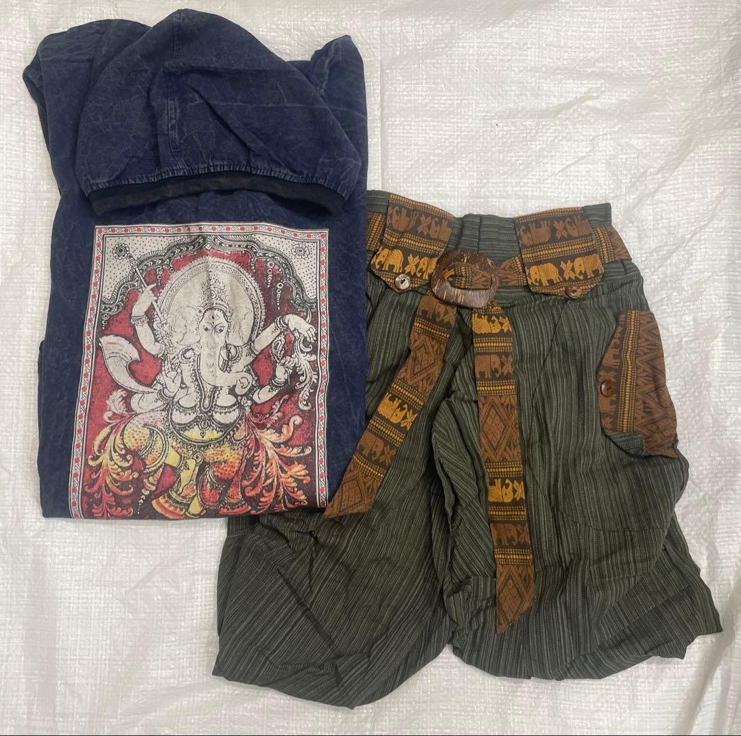 【新品】ビーガンフェス上下セットガネーシャ柄フーディとパンツセット　藤井風