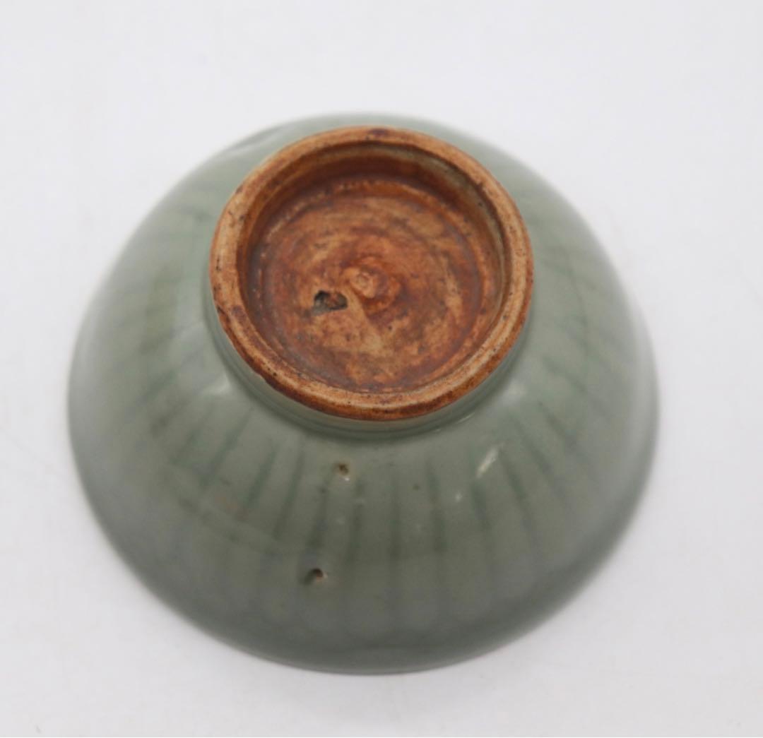 中国　明時代　青磁寿字紋小杯　龍泉青磁　木箱入　送料込み0529