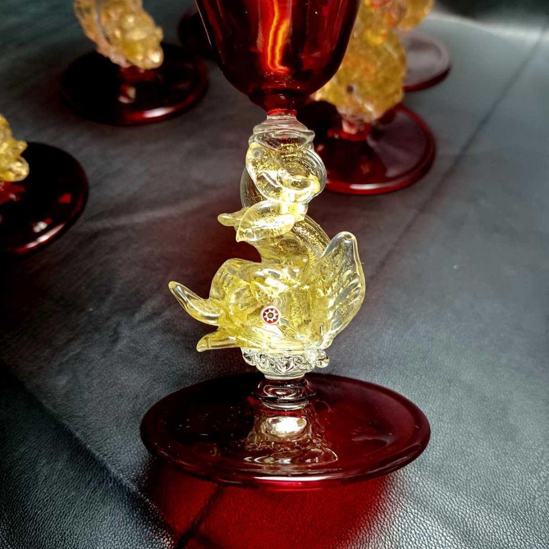 MURANO 38㎝ ムラノ ドルフィン モチーフ デカンタ & グラス セット