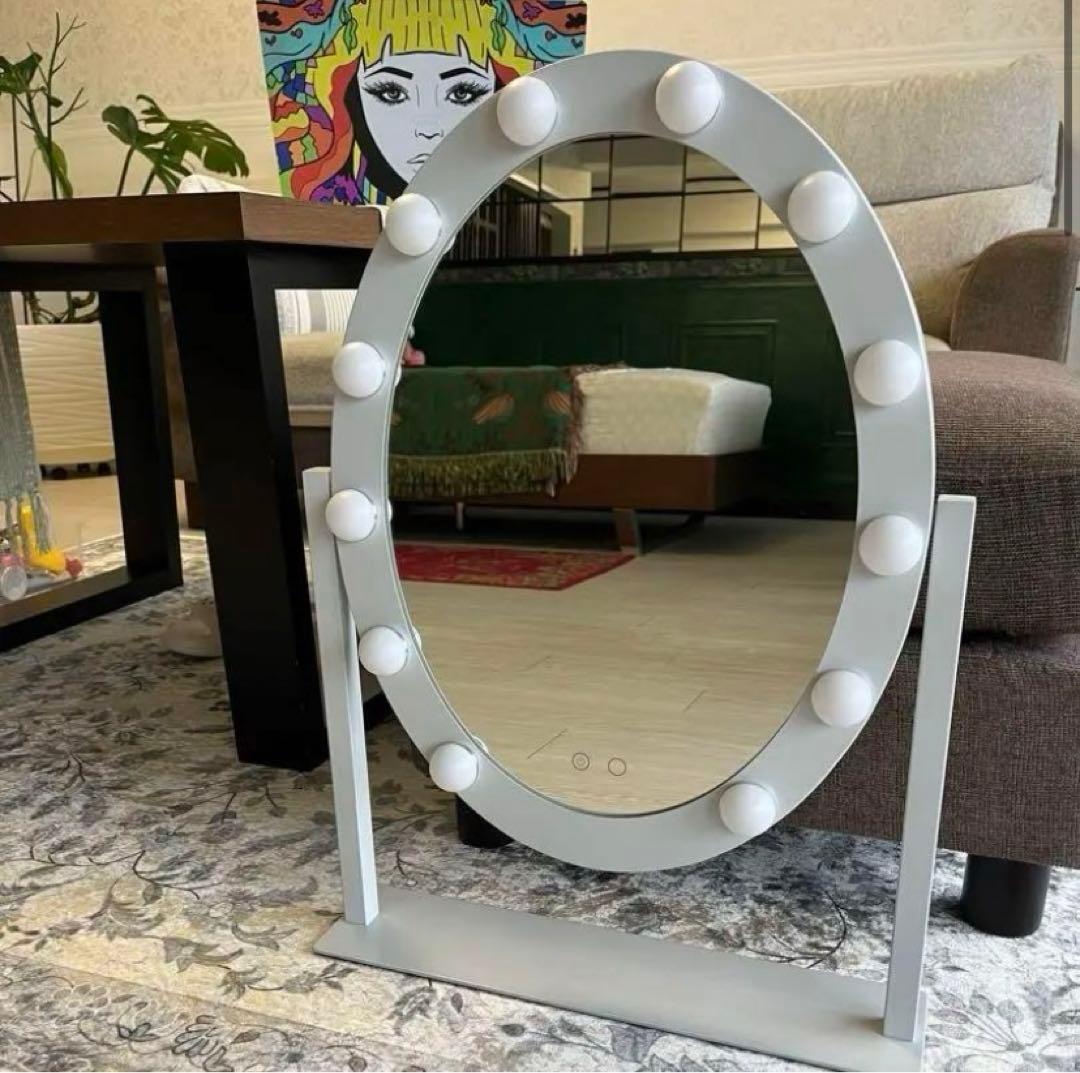 フッツェ ハリウッドミラー ラウンド L ホワイト Francfranc