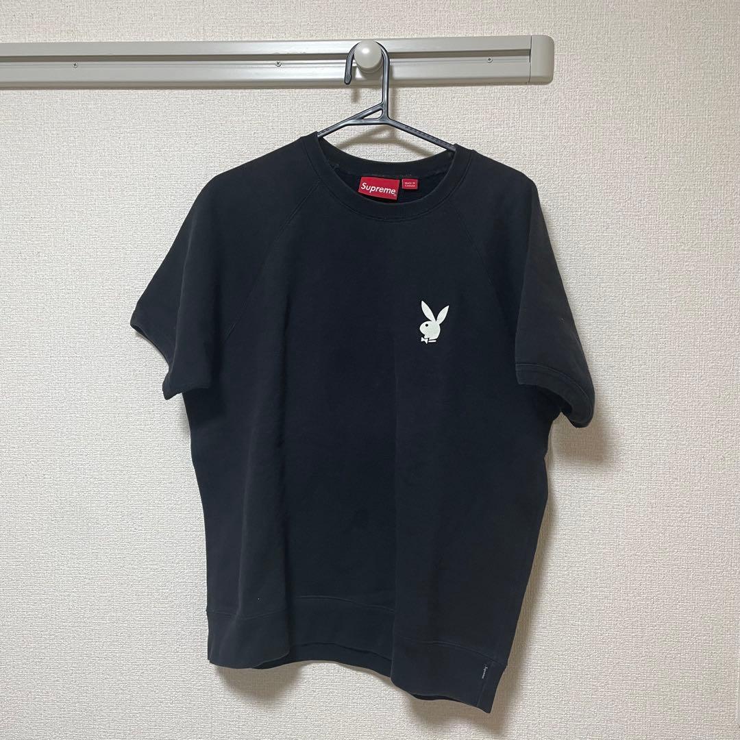 Supreme ブラック スウェットTシャツ playboy