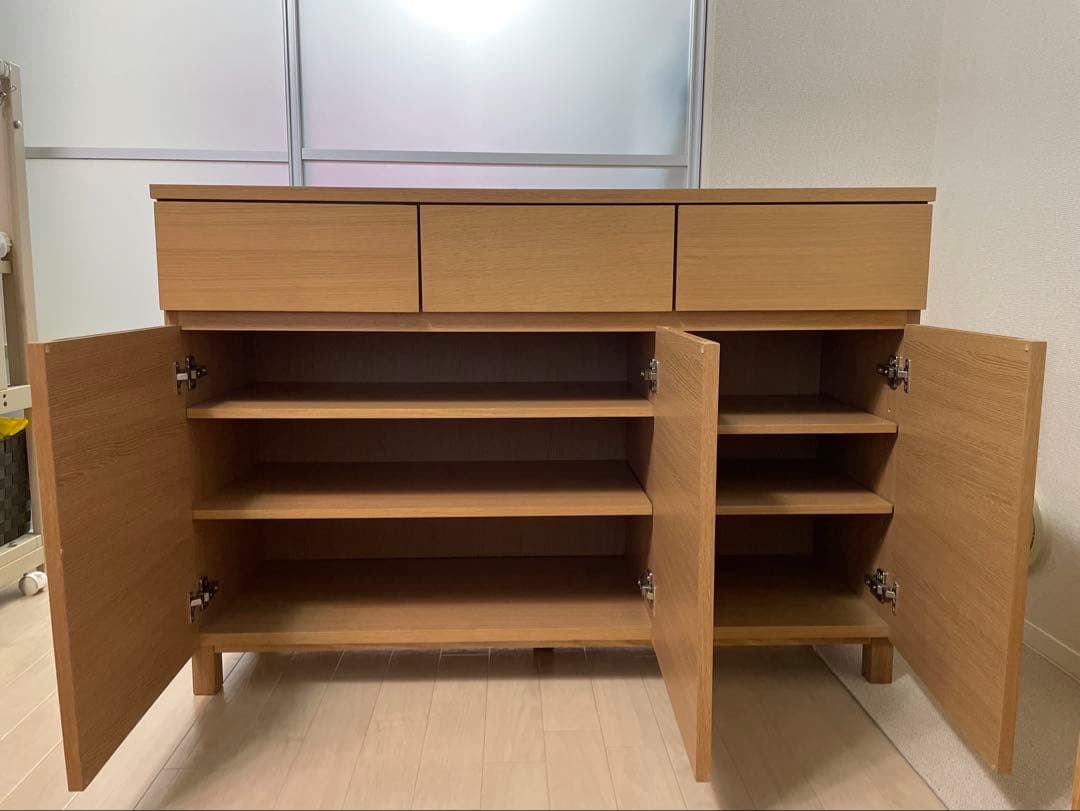 無印良品　オーク材・キャビネット大　サイドボード　廃盤　幅1200mm