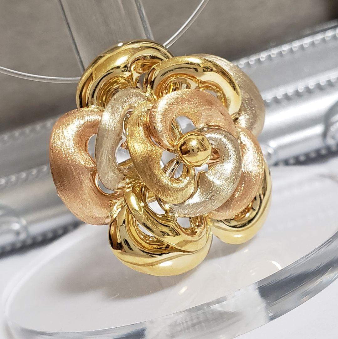 最安値 大ぶり K18ペンダントトップ 兼ブローチ ITALY 750