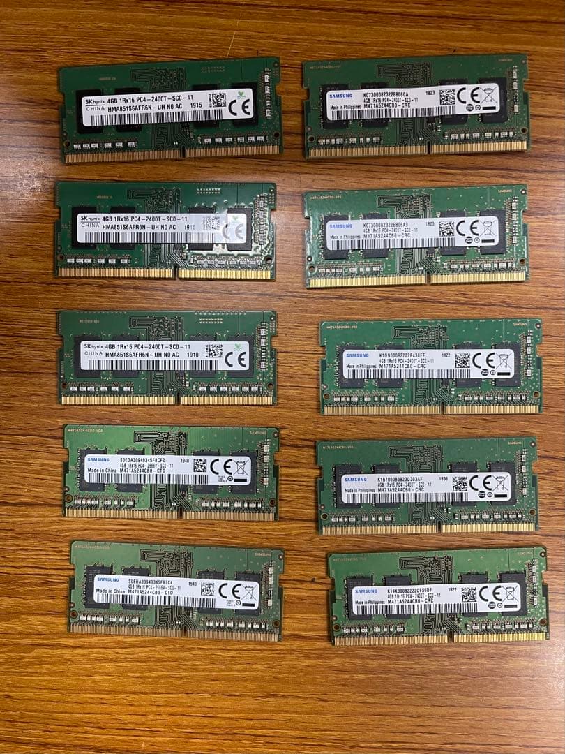 中古4GB DDR4-SO-DIMM メモリ 10枚セット