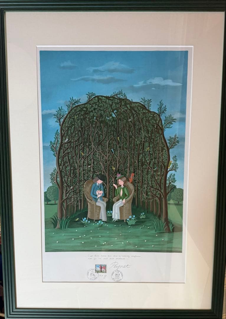 真作　レイモン・ペイネ フランス人気画家【春】EA23/50 本人サイン　共箱