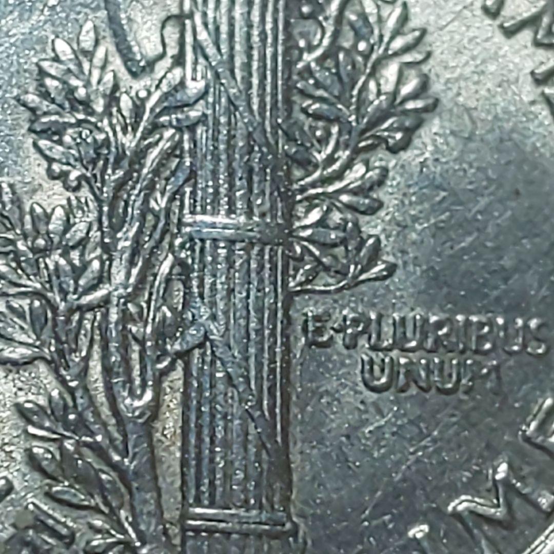 「1921年-D 」マーキュリー・ダイム 銀貨 【フルステップ・バンズ】【美品】