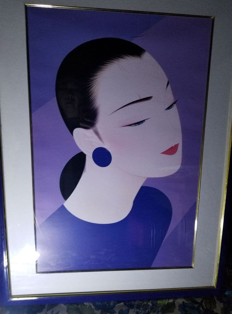 絵画　美人画　インテリアアート絵画インテリア鶴田一郎・美人アート75×60