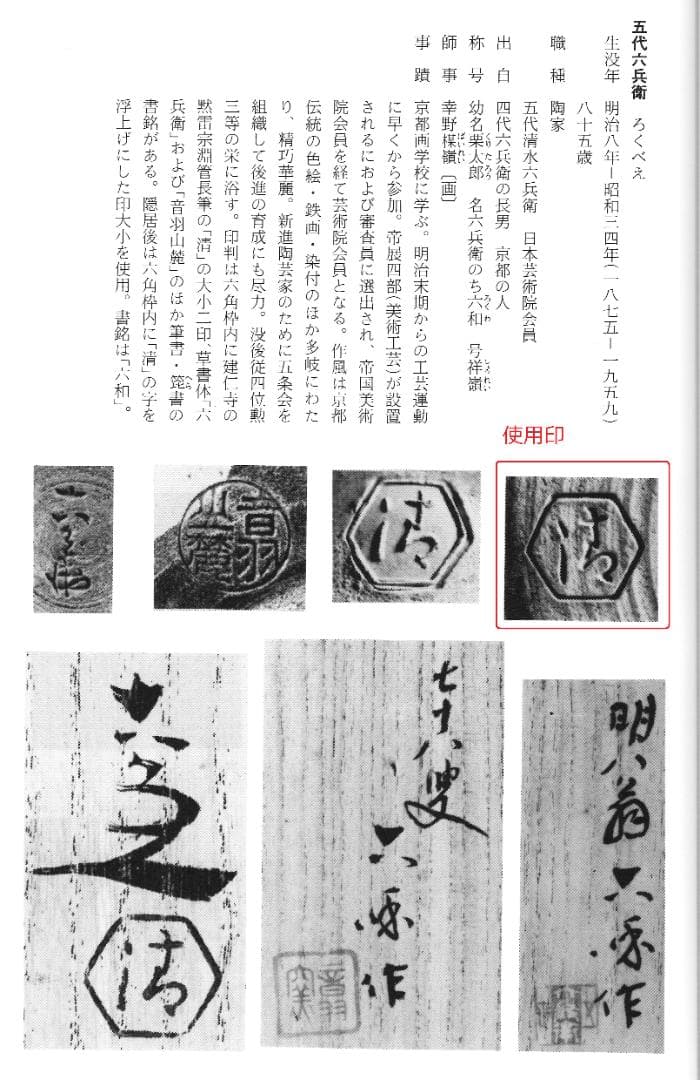 5代 清水六兵衛造　色絵紅梅図鉢（共箱）