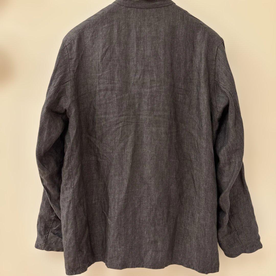 K*A様 COMOLI ピッコロ リネン ヘリンボーン スタンドカラー チャコー