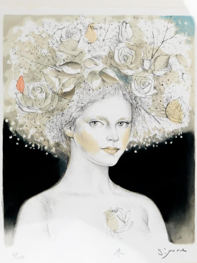 芝田米三 冬 リトグラフ 89/125部 額装 真作保証